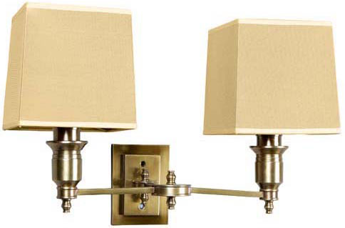 Двухрожковое бежевое бра с абажуром из ткани Eichholtz Lamp Lexington Double