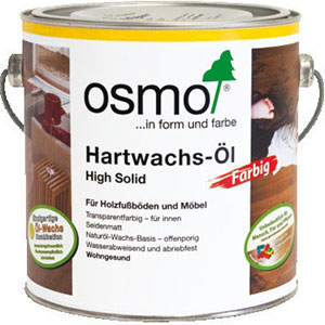 Цветное масло с твердым воском для тонирования паркета Osmo Hartwachs-Öl Farbig