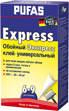 Быстрорастворимый универсальный обойный клей Pufas Euro 3000 Express (051-200)