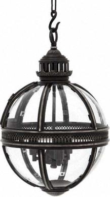 Сферический фонарь среднего размера из пушечной бронзы и полированного стекла Eichholtz Lantern Residential gunmetal finish