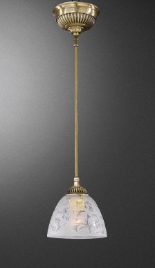 Портативный подвесной светильник с матовым стеклянным плафоном украшенным прозрачным рисунком