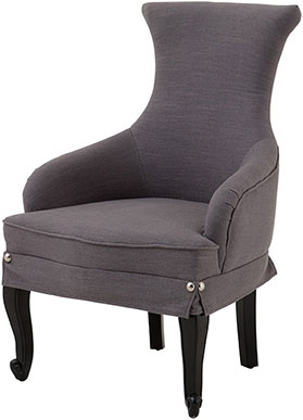 Серое льняное мягкое кресло без подлокотников с высокой спинкой Eichholtz Chair Benedicte