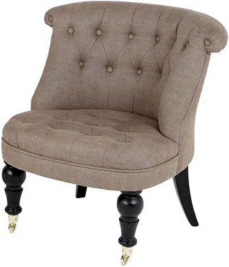 Мягкое кресло без подлокотников из серо-коричневого льна Eichholtz Chair Camden