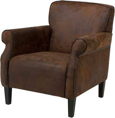 Мягкое кресло из коричневой микрофибры Eichholtz Chair Club Bradford