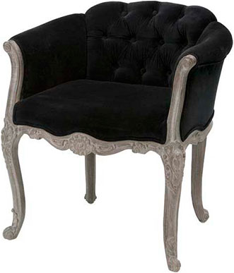 Черное бархатное кресло на высоких ножках Eichholtz Chair Club Carlton