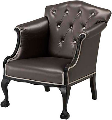 Мягкое кресло из серой искусственной кожи Eichholtz Chair Duke Of York