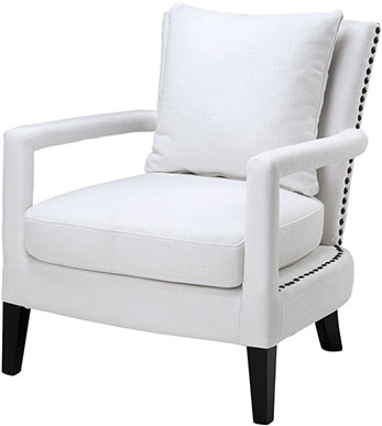 Белое мягкое кресло Eichholtz Chair Gregory на черных ножках