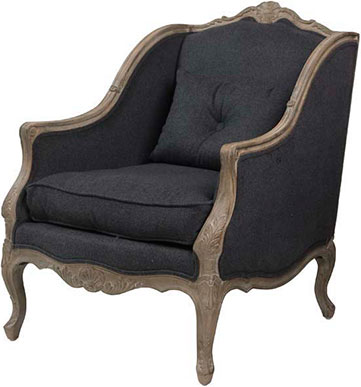 Мягкое кресло из серого кашемира на дубовых ножках Eichholtz Chair Le Marais