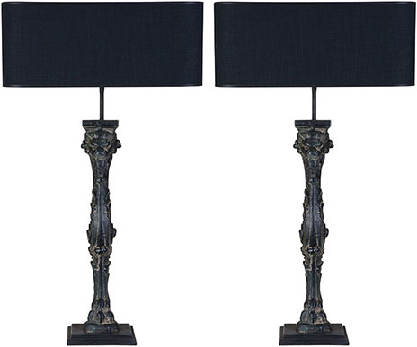 Комплект настольных ламп Eichholtz Lamp Gautier Set Of 2 с черной бронзой