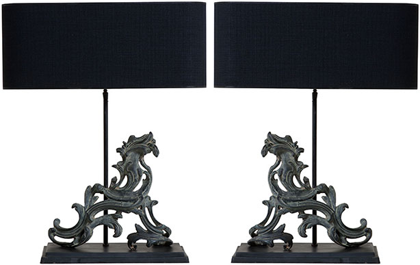 Комплект из двух настольных ламп Eichholtz Lamp Romeo Set Of 2 из состаренного коричневого металла