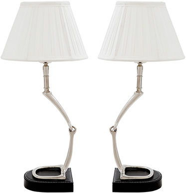 Комплект из двух настольных ламп Eichholtz Lamp Table Adorable Set Of 2 с отделкой черной кожей