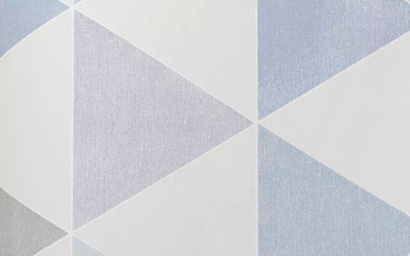 Виниловые обои Arthouse Geometrics, Checks & Stripes 908205 голубые треугольники