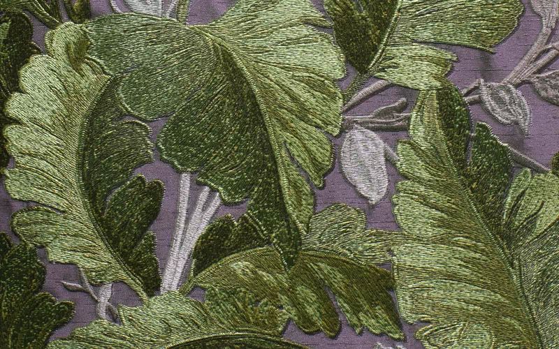 Виниловые обои Alessandro Allori Breeze RDT2201-9 фиолетово-зеленые с листьями