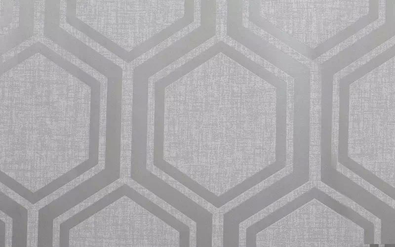 Бумажные обои Arthouse Geometrics, Checks & Stripes 910206 серебристый гексанон