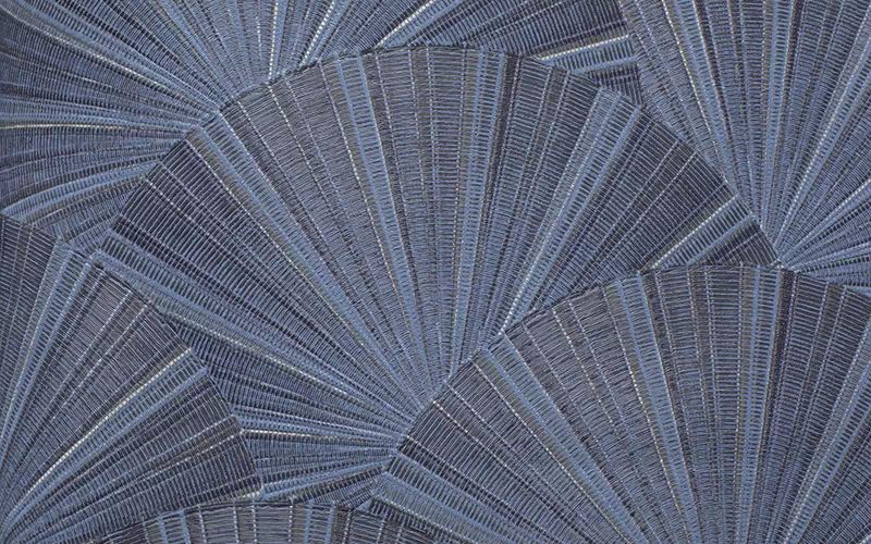 Виниловые обои Bernardo Bartalucci Caterina 84200-6 синие с веерами