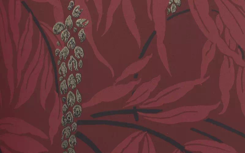 Флизелиновые обои Khroma Gatsby GAT105 с бордовыми листьями