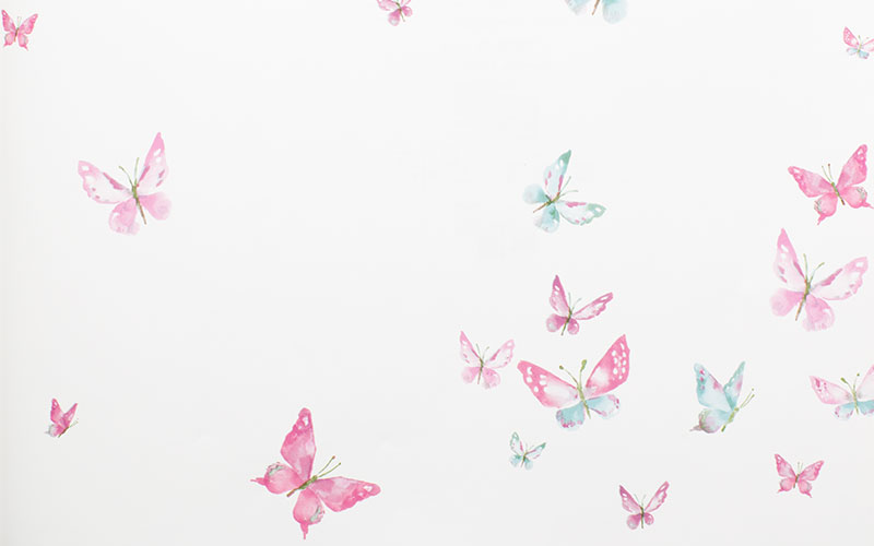 Бумажные обои York A Perfect World KI0523 с розовыми и бирюзовыми бабочками