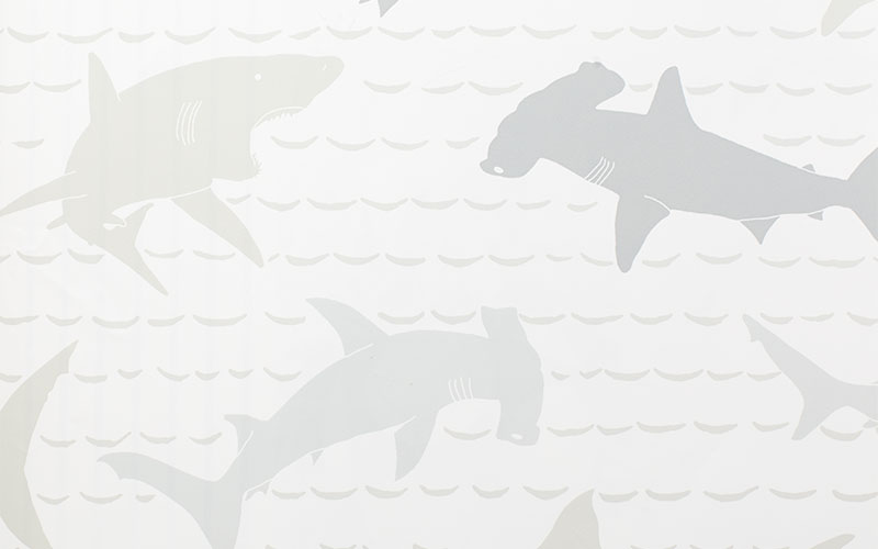 Серо-бежевые бумажные обои York A Perfect World KI0565 с акулами