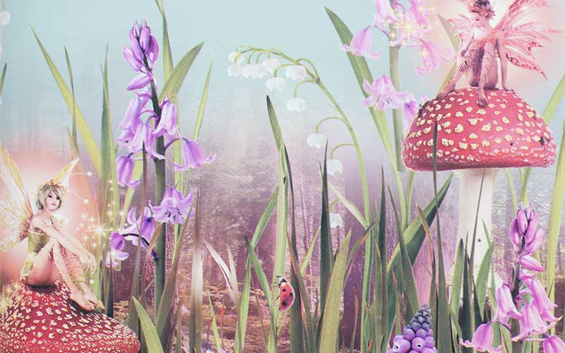 Бордюр для детских обоев Arthouse Imagine Fun 2 696301 с волшебным садом, грибами и феями