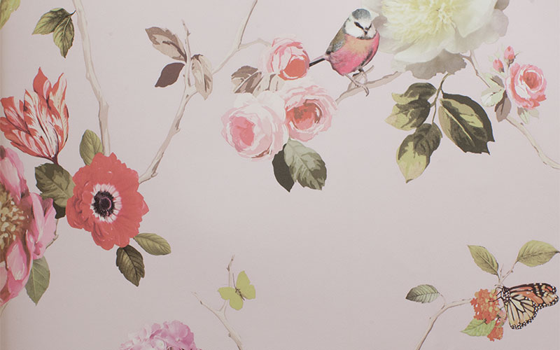 Бумажные обои Arthouse Options 3 889802 пастельно-розовые с пионами и розами