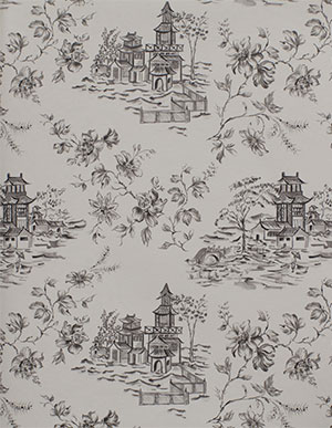 Черно-белые обои для стен с принтом восточной тематики Aura Charming Prints FD22223