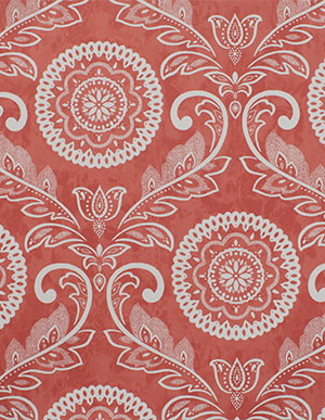 Оранжево-красные обои для стен с дамасским узором Aura Charming Prints FD22712