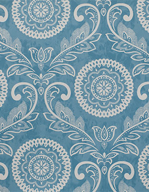 Бело-голубые обои для стен с дамасским узором Aura Charming Prints FD22713