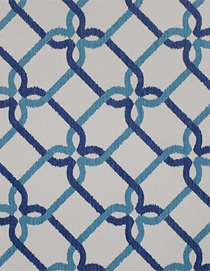 Белые обои для стен с решетчатым рисунком синего и голубого цветов Aura Charming Prints FD22721