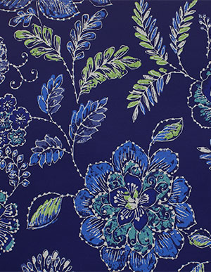 Темно-синие флизелиновые обои с яркими крупными цветами Aura Charming Prints FD24112
