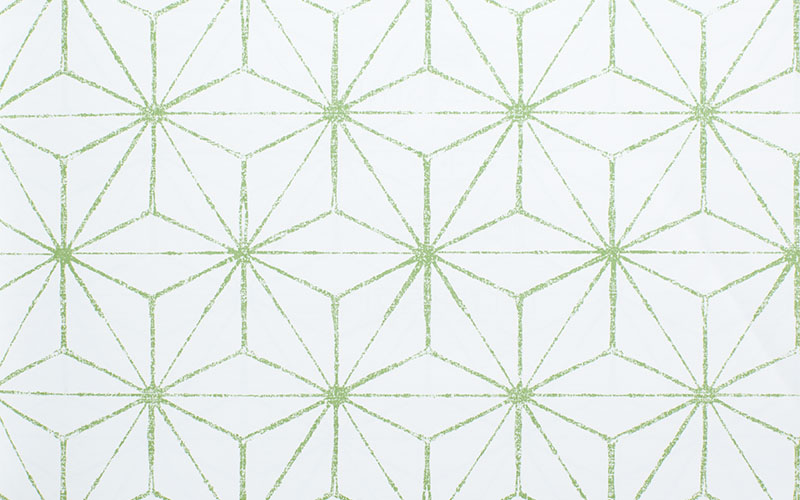 Флизелиновые обои Aura East West Style 24312 белые с зеленой геометрической решеткой
