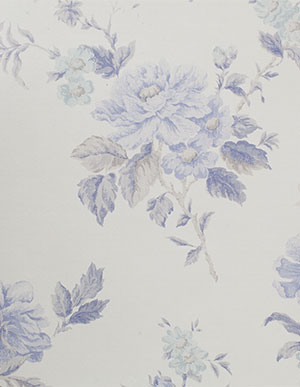 Дымчато-белые обои с голубыми цветами Aura Jardin Chic G67286