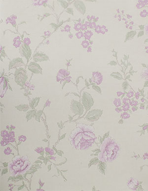Жемчужно-белые обои с бледно-лиловыми цветочными гирляндами Aura Jardin Chic G67297