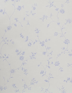 Белые обои с голубым флористическим орнаментом Aura Jardin Chic G67315