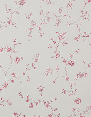 Белые обои с цветочными лианами вишневого цвета Aura Jardin Chic G67319