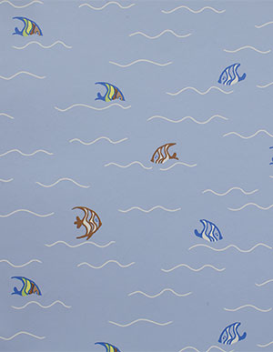 Голубые обои для детской комнаты с рыбками Aura Just 4 Kids G56016