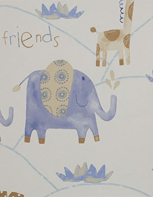 Флизелиновые детские обои со смешными рисунками животных Aura Just 4 Kids G56022