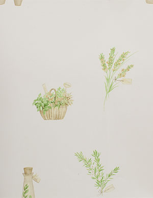 Кремово-белые обои для кухни с цветочным рисунком Aura Kitchen Story 3 FK34432