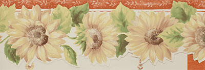 Бордюр для обоев с цветущими подсолнухами Aura Kitchen Story 3 KC78356DC