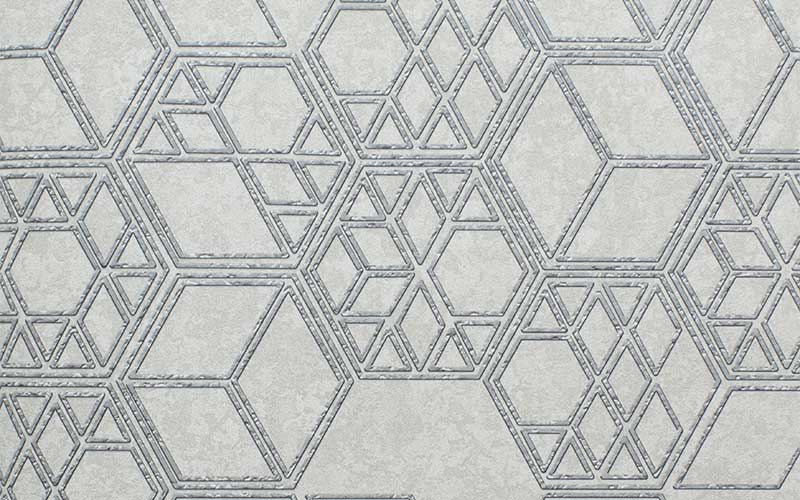 Флизелиновые обои Aura Modish 1103-3 с серым геометрическим орнаментом на серо-бежевом фоне