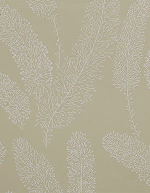 Обои для стен цвета слоновой кости с белыми листьями араукарии Aura Paradise PA34250