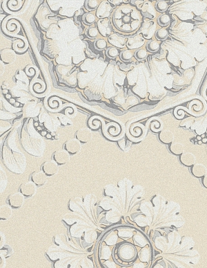 Обои бледно–золотистого цвета с розетками и лианами Aura Silk Collection 3 CS35628
