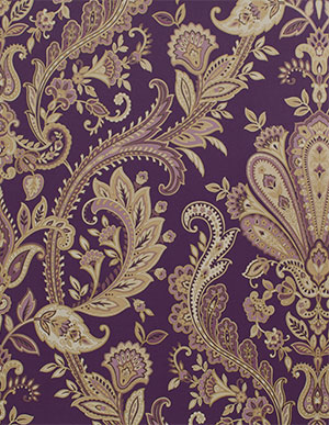 Обои для стен с цветочными узорами на лиловом фоне Aura Silks & Textures MD29427