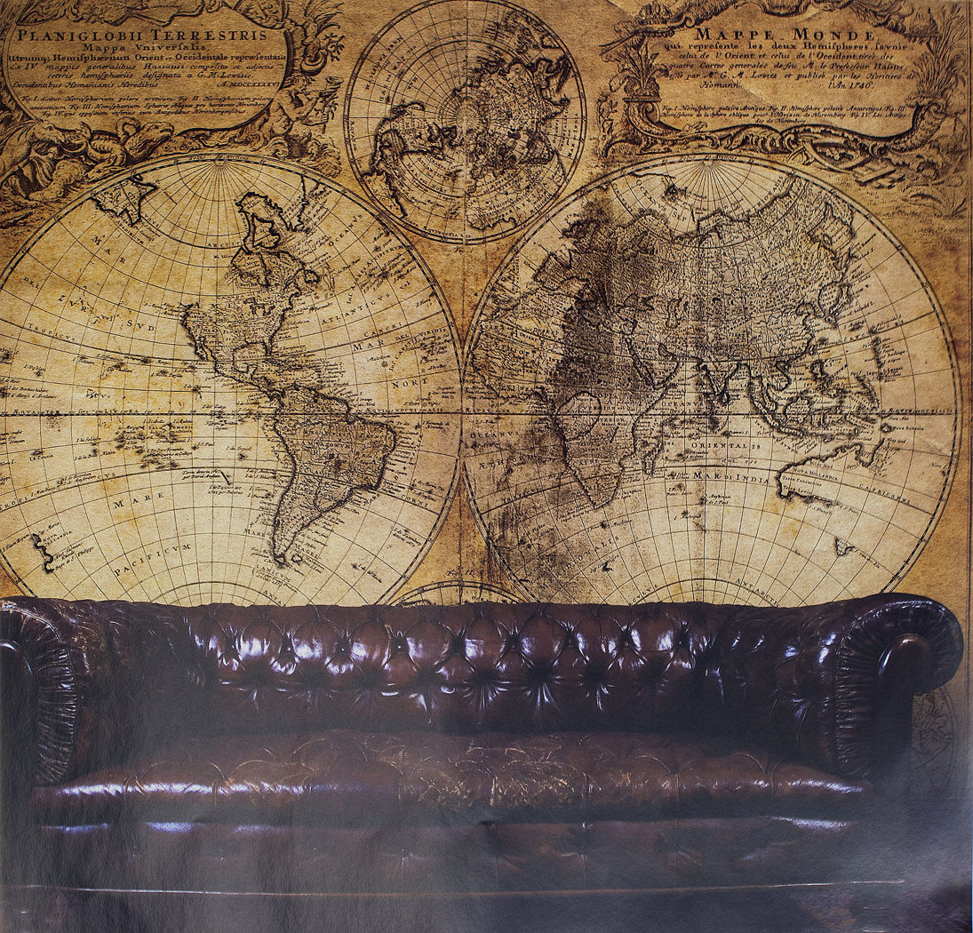 Панно – фотообои «Старинная карта мира» Aura Steampunk G45253, G45254,  G45255 | купить в Москве, цены, фото