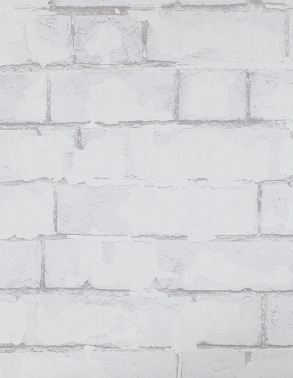 Дымчато-белые обои с рисунком кирпичной кладки Aura Steampunk G56212