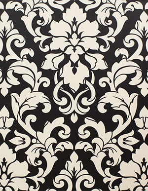 Черно-белые виниловые обои с дамасками Aura Stripes & Damasks SD36118