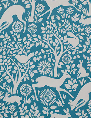 Бело-голубые обои для стен с рисунком в духе отоми Aura Sunny Style FD22731
