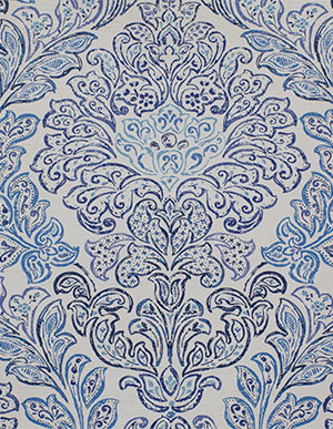 Обои для стен с дамасским узором в синих тонах Aura Sunny Style FD22743