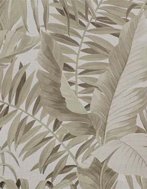 Обои для стен цвета чая с молоком и рисунком в виде пальмовых листьев Aura Sunny Style FD24135