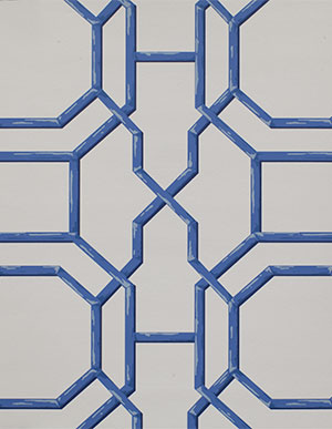 Обои для стен с причудливой решеткой синего цвета Aura Sunny Style FD24151
