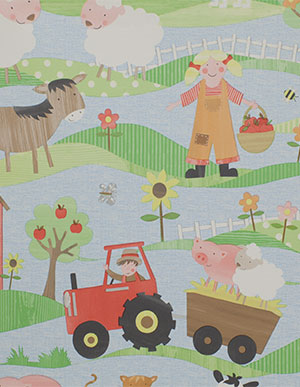 Виниловые обои для детской с сельскими животными Aura Sweet Dreams G45130
